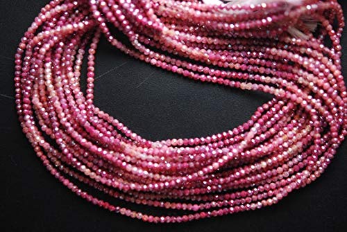 Pierre de lune rose facettée 2.20mm fil perles rondelles pour création collier DIY