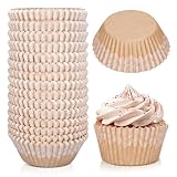 JarThenaAMCS 300Pcs Rustic Lace Cupcake Liners Kraft Paper Baking Cups Brown Cupcake Wrappers Holders Muffin Liners for Wedding Bridal Shower Birthday Party Decor