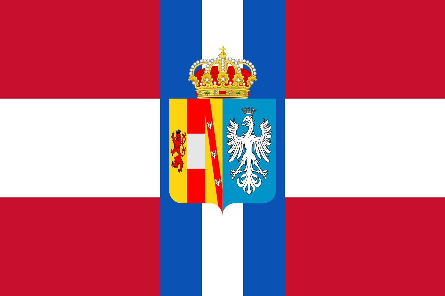 Drapeau Duché de Modène et Reggio pour décoration et reconstitution