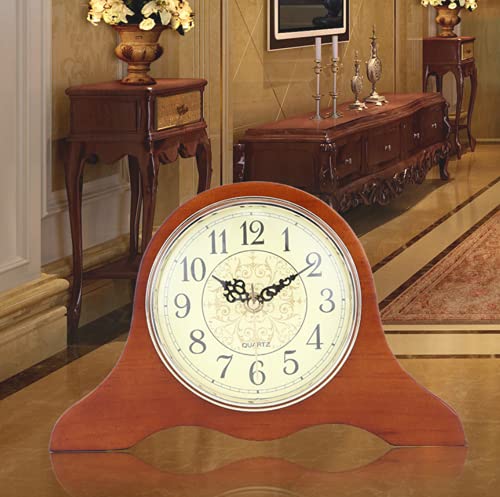 Tikwisdom Reloj de mesa de madera maciza hecho a mano, soporte de reloj de repisa, superficie y...