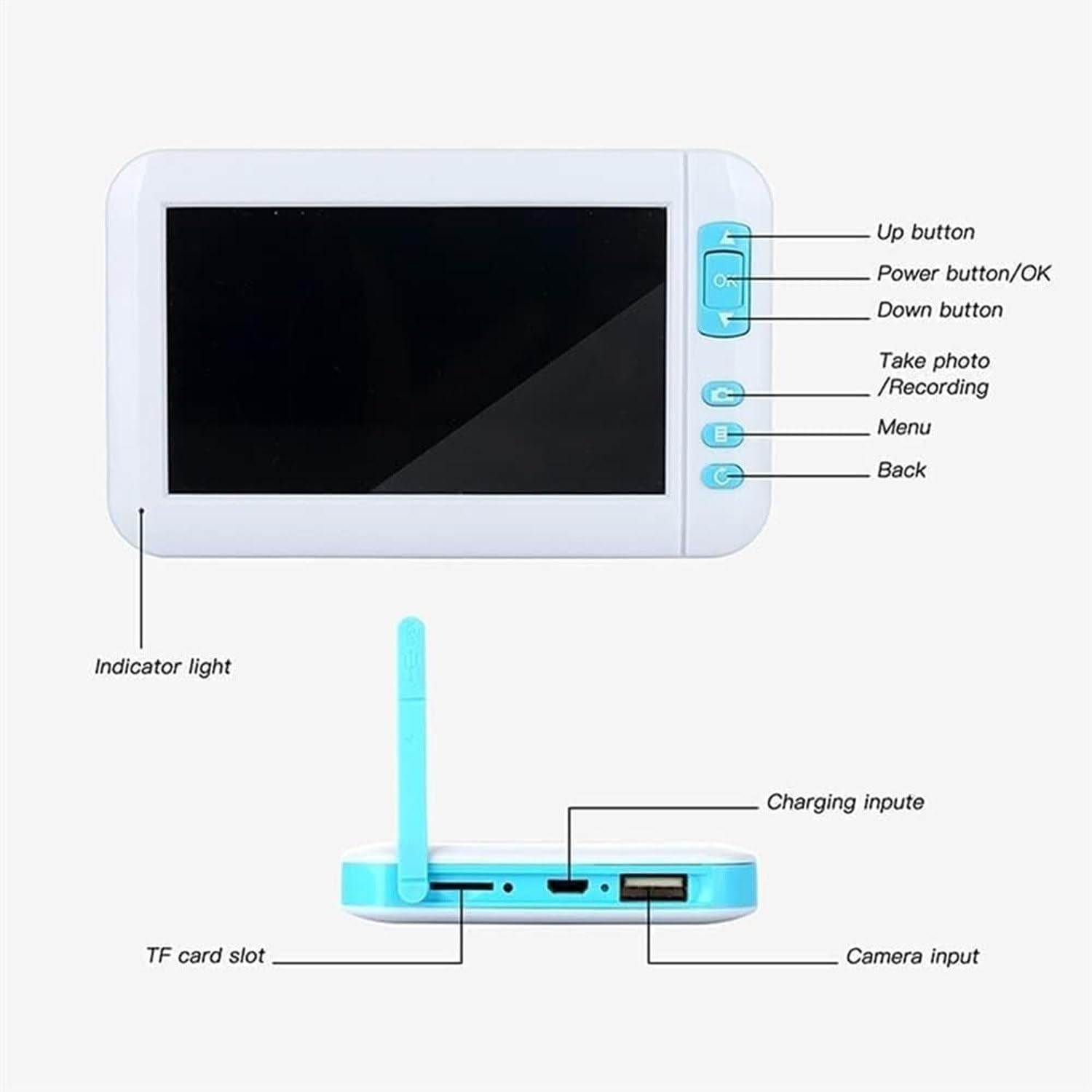 Cámara de oído con Pantalla, otoscopio con 6 Luces LED, cámara de eliminación de Cera de oído, Herramienta de eliminación de Cera de oído, protección de espéculos,3.9mm