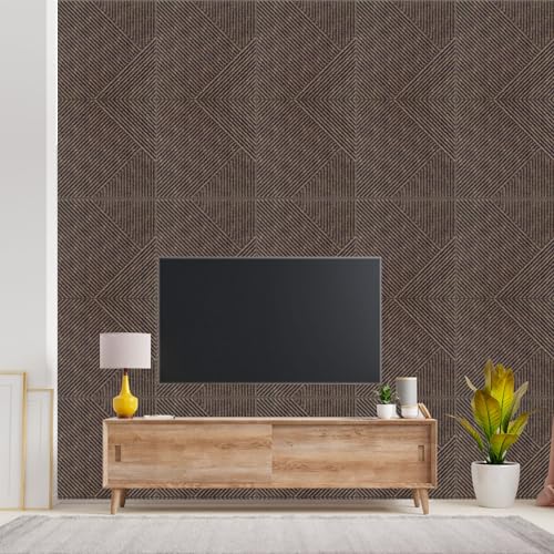 Image of Kayra Decor 3D Self Adhesive Wall Panel MagnumBrown TP 106 Design Pack of 12 Covers 32.34 Sq. Ft.TP106
