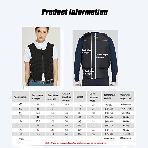 ZORCK Equestrian Vest, Horse Riding Vest, Safety Equestrian Horse Riding Training Vest Protective Body Protector Gear Waistcoat for Adult Men Women Kids Children - Image 6