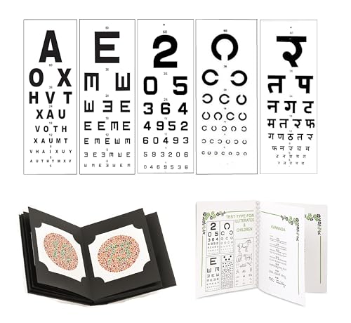 Image of Ishihara eye test chart book 38 plates for color deficeiency || adults and professionals color vision book || eye test book (ishihara book with eye vision chart (Pack of 5) & near vision book)