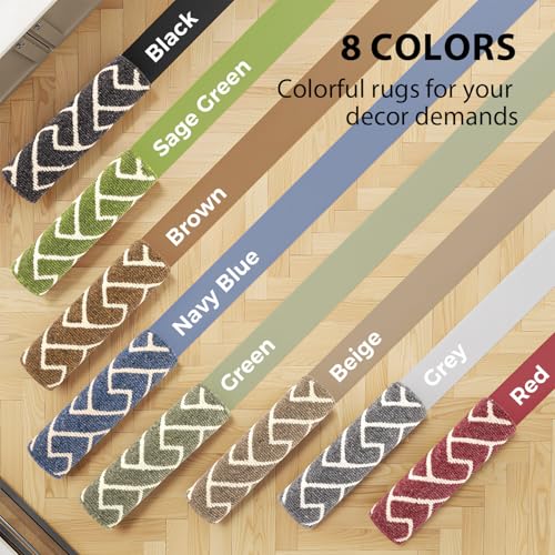 Image of hicorfe Indoor Door Mat,Set of 2 Non Slip Welcome Mats for Floor,Comfort Washabe Carpet for Hallways Entryway Laundry Room(24 inchx35 inch+24 inchx71 inch Kahiki)