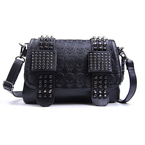 Borsa A Tracolla Punk Con Teschio Gotico – Borse A Spalla Con Catena E Tracolla Regolabile, Accessorio Quotidiano Per Donna