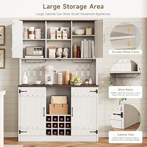 71farmhousekitchencabinetpantrybarcabinetwithstorageandadjustableshelveswinecabinetwith12winerackssideboardcabinetwithlargecountertopforkitchendiningroomoakoffwhite Urban Country Home Decor 71 farmhouse kitchen cabinet pantry bar cabinet with storage and adjustable shelves wine cabinet with 12 wine racks sideboard cabinet with large countertop for kitchendining room oak off white urban country home decor