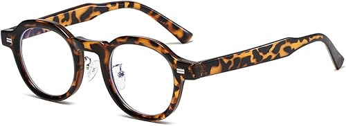 JOVAKIT Gafas redondas de moda con bloqueo de luz azul para mujeres y hombres estilo retro vintage círculo sin receta