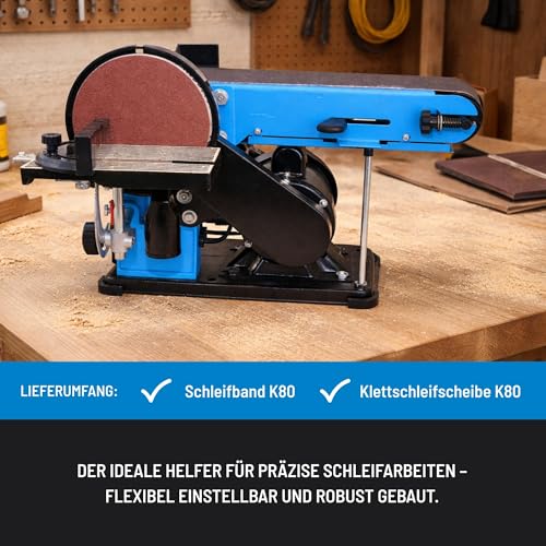 Güde Band- & Tellerschleifer GBTS 400 (350 W Motorleistung, 914 x 100 mm Schleifband-Maß, 282 m/min Bandgeschwindigkeit, 1450 1/min Schleiftellerdrehzahl, 36 mm Ø Staubsaugeranschluss)