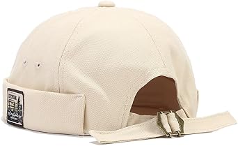 Quanhaigou Brimless Sailor Cap,Adjustable Rolled Cuff Skull Beanie Hats for Men Women