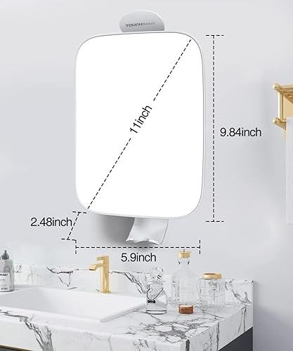 Miniatura 8 de Espejo de ducha con soporte para maquinilla de afeitar aumento 3X y espejo de baño giratorio de 360 para hombres y mujeres, tamaño más grande de 11
