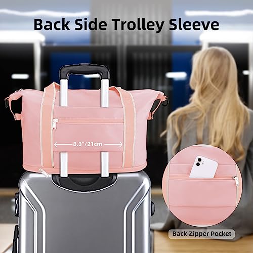 WALNEW Travel Accessories Bundle | Passport Holder for 4& Travel Bag | RFID Blocking Passport Book Wallet Cover Case | Travel Duffel Bag Weekender Overnight Carry On Bag for Women Men4