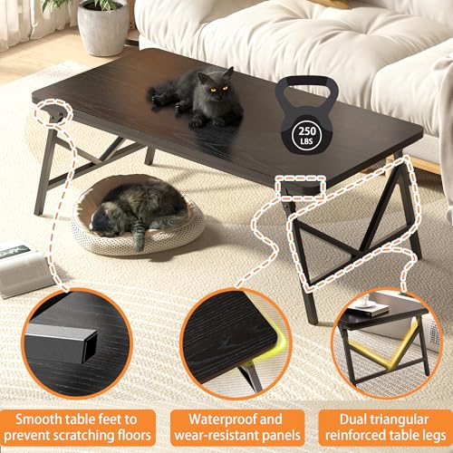 QUERNA Folding Coffee Table, No Assembly Low Coffee Table, Floor Table Desk for Sitting on The Floor, Portable Floor Table for Living Room, Home, Caravan and use, 31.5L‘ x 15.8W’ x 15.8H’ by QUERNA - Image 6