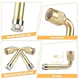Adapter do zaworów opon, 2 sztuki 120mm elastyczne gumowe przedłużki do zaworów opon, 2 sztuki pod kątem 90° adapter do zaworów opon, adapter do zaworów samochodowych do samochodu, motocykla, roweru