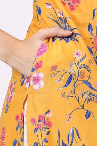 Image of W for Woman Pink Bold Geometric Printed Pure Cotton Straight Kurta