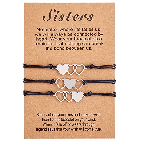 Image of Ornaland 2 /3 /4 /5 Pcs Friendship Bracelet Best Friend Bracelets Bff Matching Heart Bracelet Braided Bracelet Best Friend Friendship Gifts for Women Friends Girls Teen