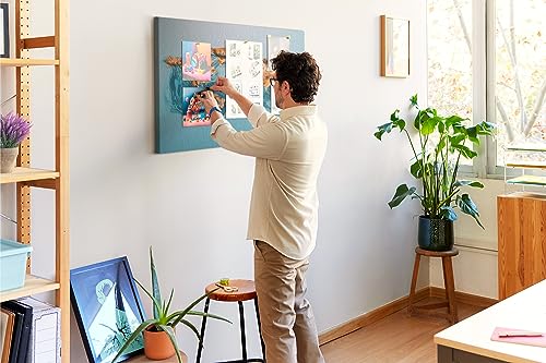 Tableau en liège horizontal 100x70 cm avec motif carte du monde pour vos documents - 4
