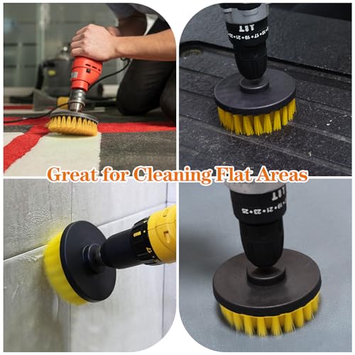 Image of 6pcs Drill Brush Attachment Set, for Tile Grout, Bathroom, Kitchen, Car Wheel, Floor, Sink, Corner