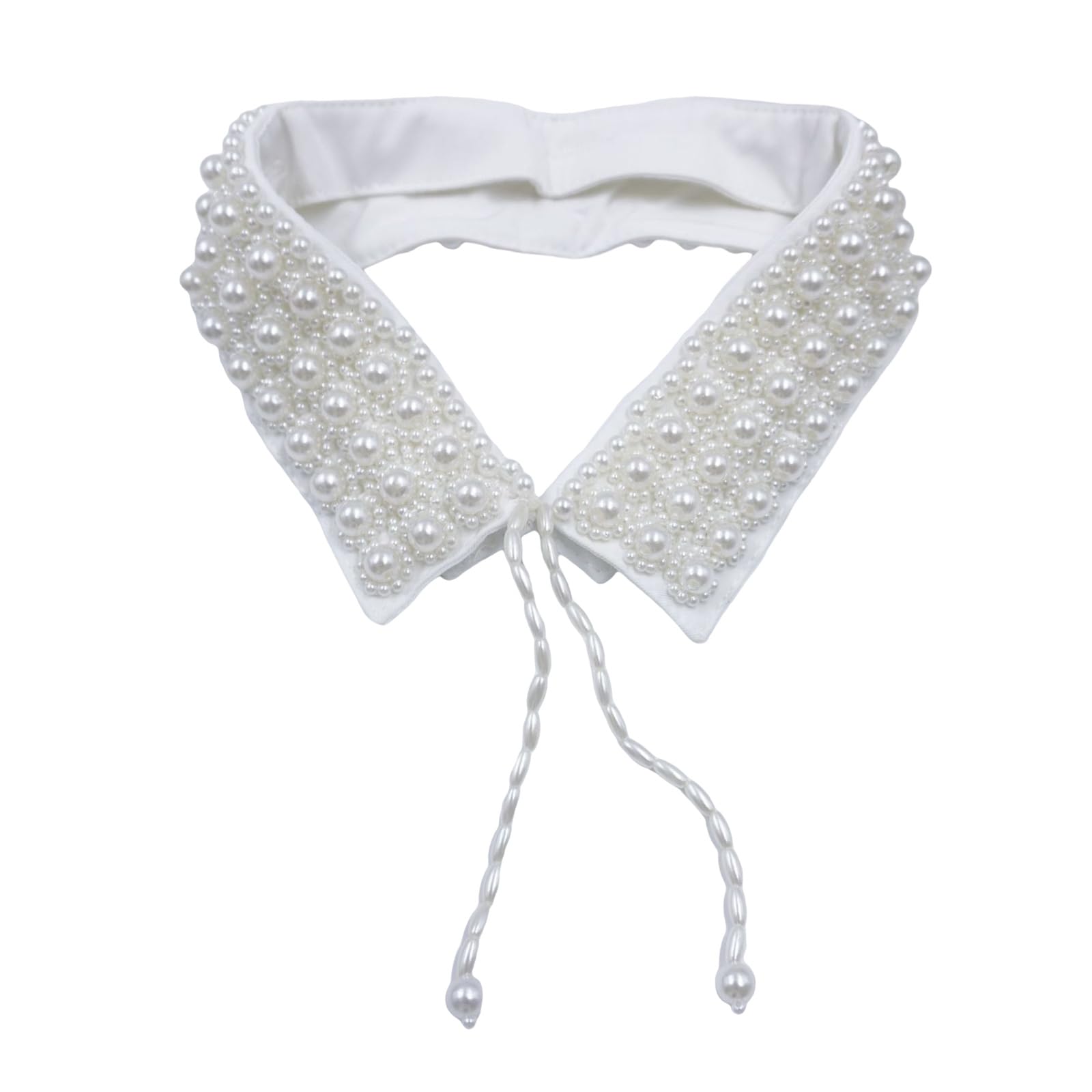 MICFENY Stylish Pearls Necklace Collar Polyester Collar Fashion Faux Collar For Dresses And Blouses Fashion Accessory