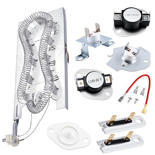 Image of MED7230HW1 MEDX700XL0 MED6230HW1 MEDX700XW0 MEDB765FC0 MEDB835DC4 MED7230HC1 MEDB765FW0 MED6230HW2 MEDB835DW4 MEDB855DC4 MED5500FW1 MED5630HW1 Dryer Heating Element Kit Fit For May-tag by TOMOON