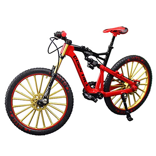Preisvergleich Produktbild BicycleCrazy Deko Fahrrad Miniatur 1:10 (MTB Downhill rot)