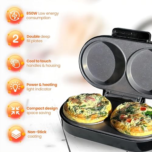 Machine omelette XL double plaques profondes antiadhésives faciles à nettoyer
