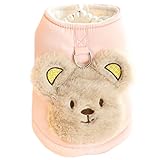 AZA Dog Princess Costume Stereoscopic Bear Vest Jacket Cold Weather Coat Cotton Clothes for Pets Pet Boy for Small Dogs Dog Cute Cat Girl Outfits Dog Fall Warm Winter Costumes (S,Pink)