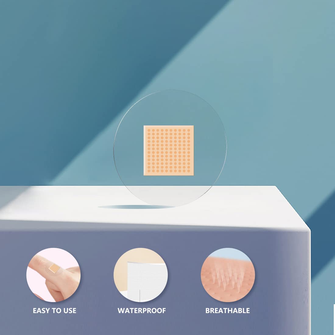 300 vendas adhesivas de tela flexible de 0.87 pulgadas de diámetro para el cuidado de heridas y oculta las manchas de la piel, ideal para pequeñas incisiones