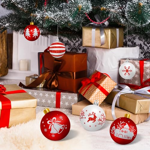 Arbolisse-Witte-en-rode-kerstballen-16-stuks-kerstboomdecoratie-4-cm-kunststof-kerstballen-met-haken-originele-decoratie-voor-huis