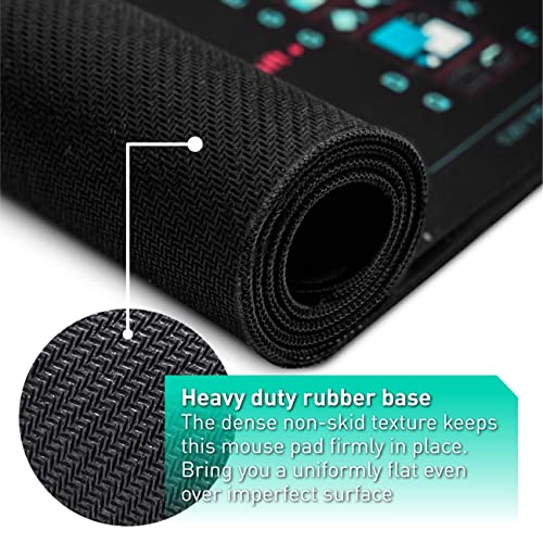 Windows, Office, Excel, Adobe Photoshop Shortcut Keys Large Computer Mouse Pad/Desk Mat For Gamer & Home Pc. Non-Slip Custom Extended Rubber Base Gaming Mousepad, Protector Cover, Keyboard Mat #TOP4