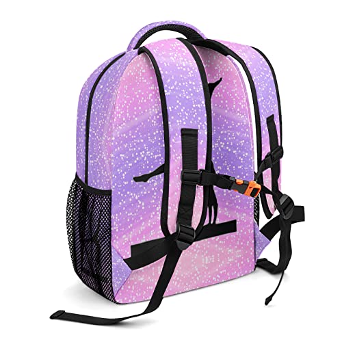 Girls Gymnastics Abstract Backpack Personalized Book Bag Sport Casual Hiking Camping Pack with Name2