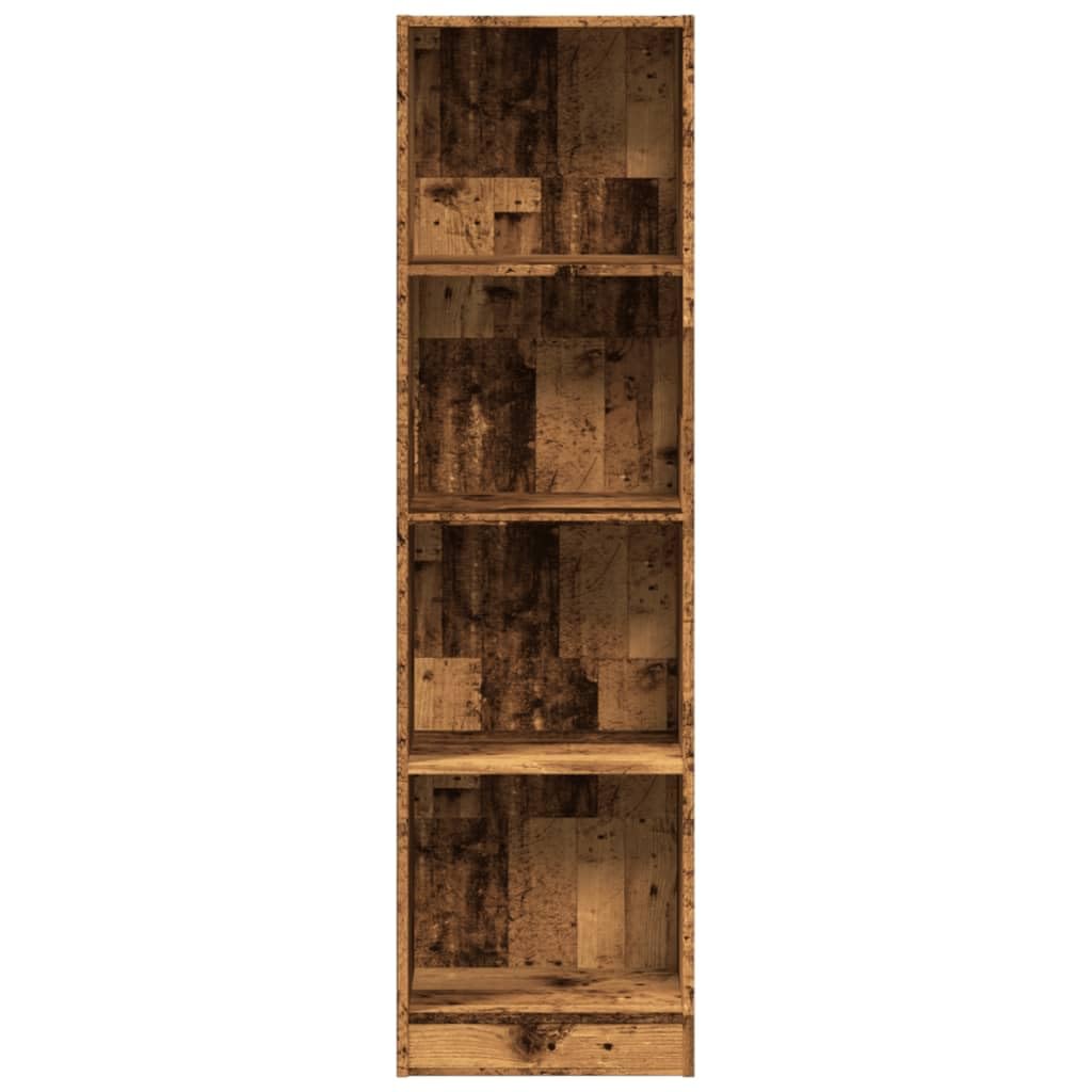 Libreria effetto legno anticato, 40 x 24 x 143 cm, in legno, sottile, alta, con sistema di scaffali aperti, per soggiorno, ufficio, cameretta dei bambini e studio