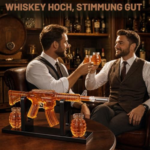 Oaksea Whisky Dekanter Set mit 2 Gläser, Weihnachtsgeschenke für Männer – Ansicht 5