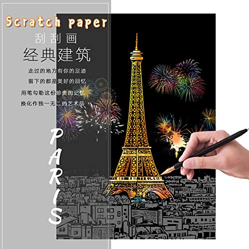 image for BOTEEN Scratch Rainbow Painting Art Paper,Scratch & Sketch Art for Kid