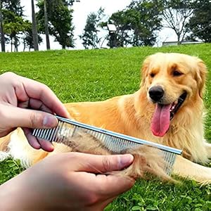 2pcsstainlesssteelmetaldogcombforremovingtangledmatsandmassagingpetcombsprofessionalpetgroomingtools Urban Country Home Decor 2pcs stainless steel metal dog comb for removing tangled mats and massaging pet combs professional pet grooming tools urban country home decor