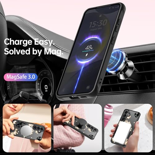 FUNMIKO for Samsung Galaxy S26 Case Wireless Charging & Military-Grade Protection - Trendy Pattern Design for Women Girls, Matte Phone Cover with Shockproof Corners - Elegant Blossom Motif by FUNMIKO - Used condition - Image 5