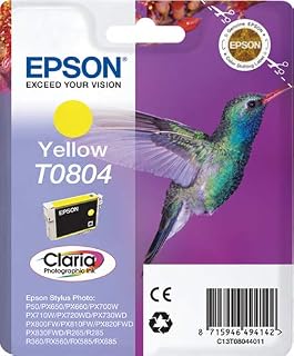 Epson Ink Cartridge Yellow T0804 (Hummingbird), 128 x 31 x 121 mm