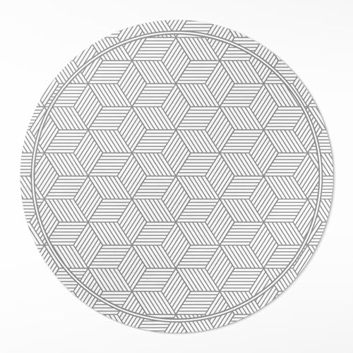 Tapis vinyle ø150 cm durable et élégant motif mosaïque géométrique chic