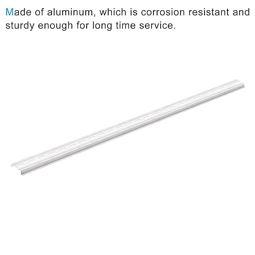 Miniatura 4 de MECCANIXITY Guía de montaje de aluminio ranurado para riel DIN de 19.685 in de largo, 1.378 in de ancho, 0.295 in de alto, tono plateado, paquete
