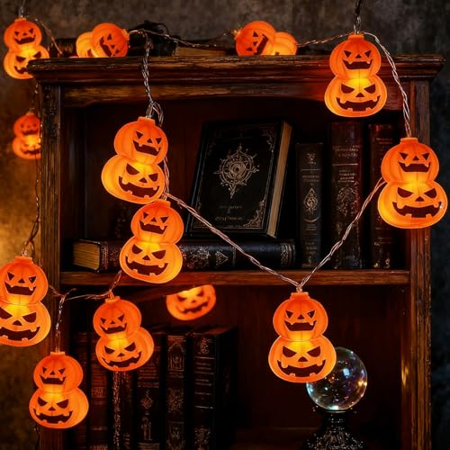 CHENBOOW Cadena de Luces de Halloween,Cadena de Luces Halloween Calabaza 3m,Cadena de Calabaza,Fairy Lights,para Carnaval,Mardi Gras,Fiesta Temática,Víspera de Todos los Santos