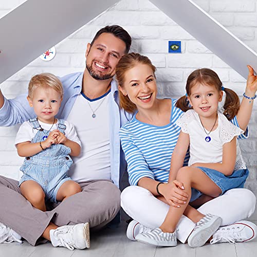 YADOCA 12/15Pcs Evil Eye Necklace, Bracelet, Earring, Ring, Keychain & Hamsa Hand Pendant - Turkish Protection Jewelry Set with 50Pcs Evil Eye Stickers3