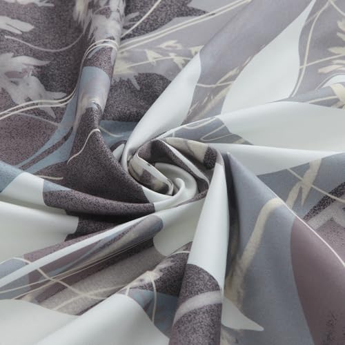 BESTRIPES Shower Curtain 72x72 Inch, Polyester Fabric | Waterproof Botanical Design with Cream & Taupe-Grey Leaves by BESTRIPES - Used condition - Image 2