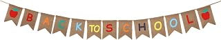 Back to School Burlap Banner, Back To School Decorations Colorful Letters Apple Patterns Banner School Decoration First Day of School Banner for Classroom