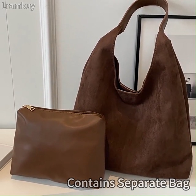 Amazon.com: Lramkuy Brown Suede Bag for Women, Brown Suede