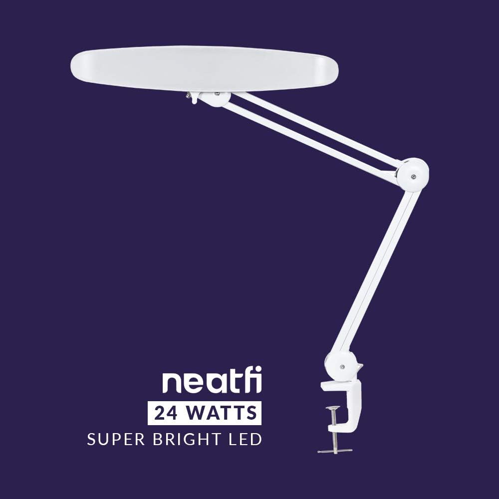 Wееklу Tор Sаlе Neatfi XL 2,200 Lumens LED Task Lamp with Clamp, 24W Super Bright Desk Lamp, 117 Pcs SMD LED, 20 Inches Wide Lamp, 4 Level Brightness, Dimmable, Eye-Caring LED Lamp, Table Clamp LED Light (White) Buу 1 gеt 1 Neatfi XL 2,200 Lumens LED Task Lamp with Clamp, 24W Super Bright Desk Lamp, 117 Pcs SMD LED, 20 Inches Wide Lamp, 4 Level Brightness, Dimmable, Eye-Caring LED Lamp, Table Clamp LED Light (White)