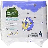 Seventh Generation Baby Overnight Diapers, Free & Clear, Stage 4, 22-32lbs, 24 count (Packaging May