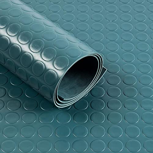 PVC vloerbedekking Big Button - rubberen mat noppen - dikte: 2mm - noppenmat anti-rush mat - antislip en bestand tegen vloeistoffen en vuil - universeel toepasbaar (120 x 600 cm, turquoise) - Image 3