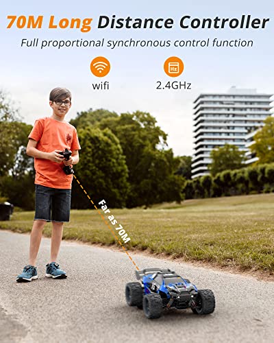 Kidomo 1:18 Scale Brushless Rc Car - 60Km/H All Terrain High-Speed & Off-Road Remote Control Car With 2 Rechargeable Batteries Hobby Monster Car 4Wd Rc Truck Gifts For Kids And Adults, Red (T1) #TOP4