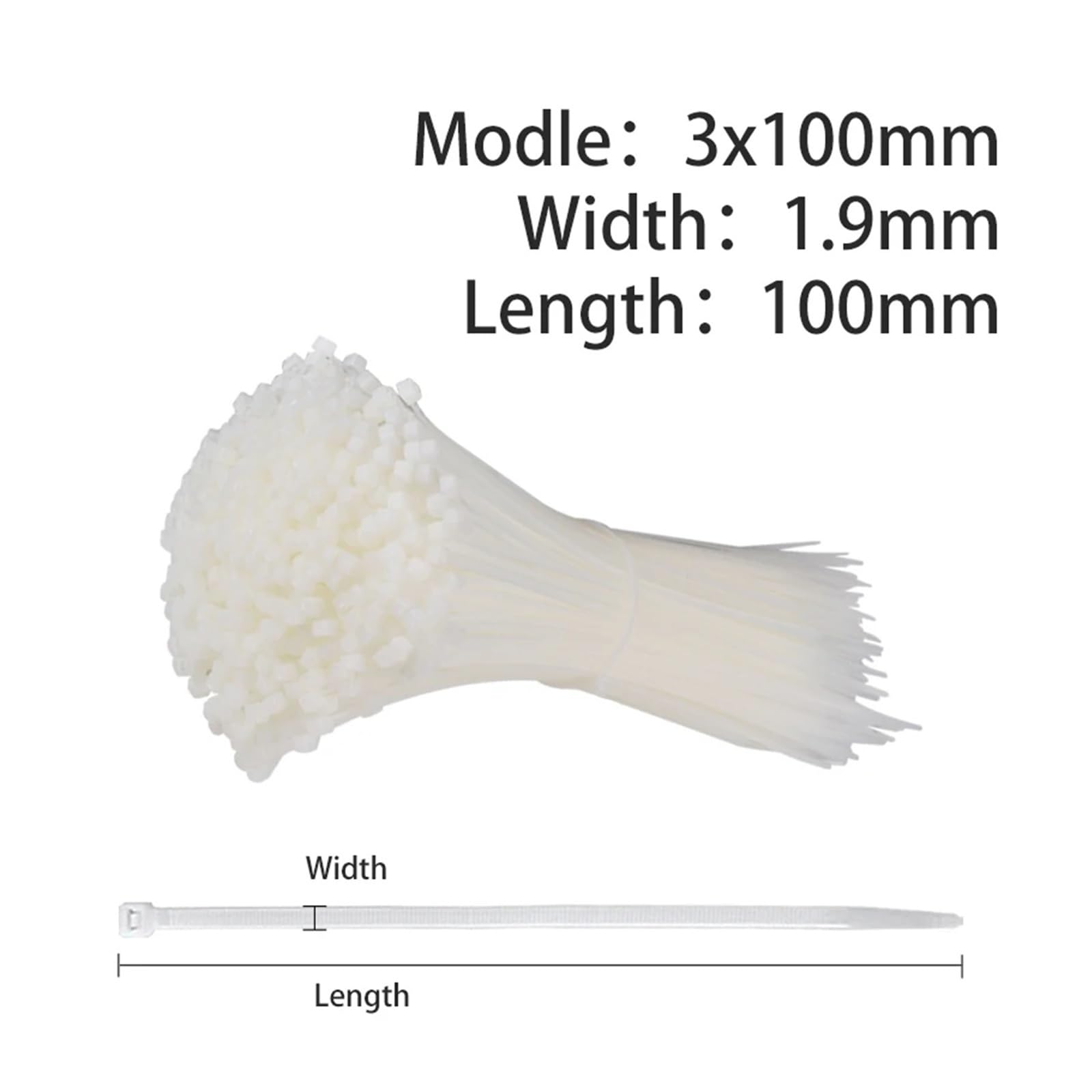 Fascette per Cavi Fascette stringicavo in Nylon e plastica, autobloccanti, con Anello di Fissaggio Regolabile, for casa, Ufficio, Giardino, Filo con Cerniera(Silver,1000Pcs)