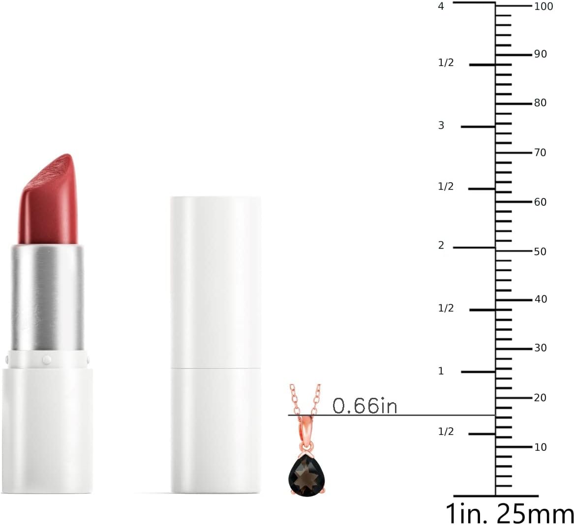 LE VIAN 1 Carat Brown Smoky Quartz Teardrop Pendant Necklace for Women I 14k Rose Gold Plated 925 Sterling Silver Pendant for Her I 18 Inch Chain Necklace with Spring Ring Clasp I Pear Cut Gemstone - Image 5